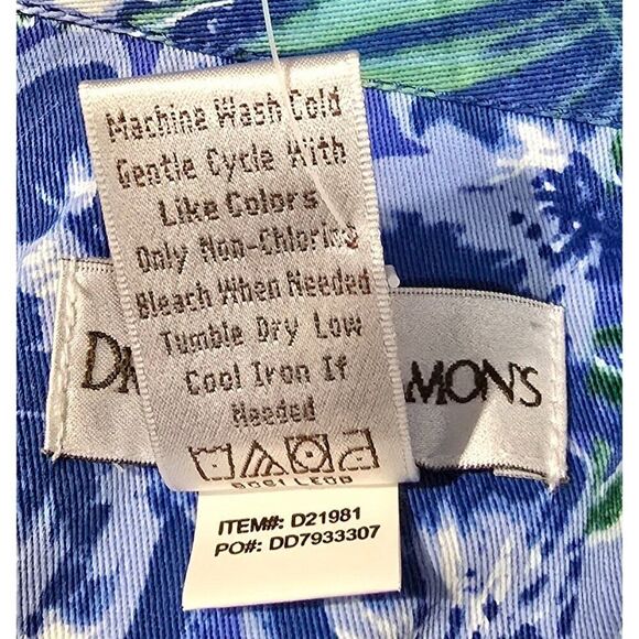 Floral Patchwork Jacket Drapers & Damons 2X Women Blue Green Cotton Blend Button - Picture 8 of 8